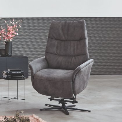 Himolla Azure Small Electric Lift & Rise Armchair with Anthracite Metal Star Base