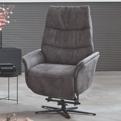 Himolla Azure Medium Electric Lift & Rise Armchair with Antharcite Metal Star Base