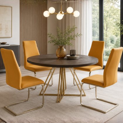 Alessi Dining Chair Brushed Steel Pumpkin