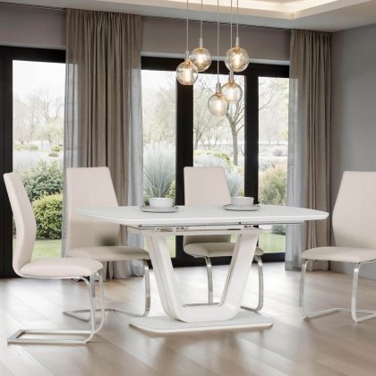Alessi Dining Chair Brushed Steel Taupe