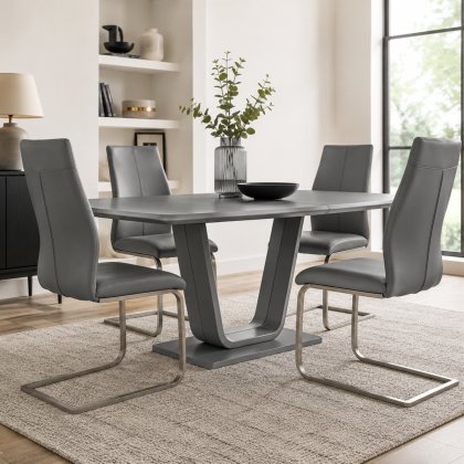 Alessi Dining Chair Brushed Steel Grey