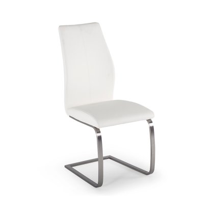 Alessi Dining Chair Brushed Steel White