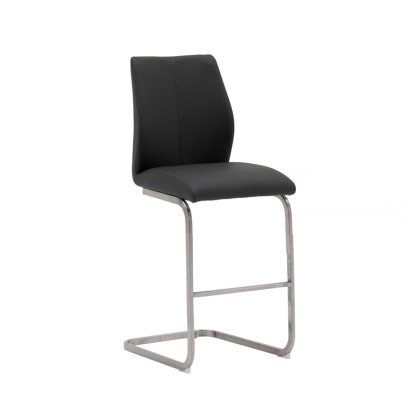 Alessi Counter Stool Brushed Steel Black