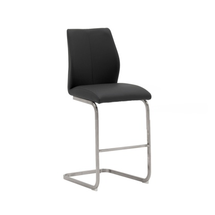 Alessi Counter Stool Brushed Steel Black Alessi Counter Stool Brushed Steel Black