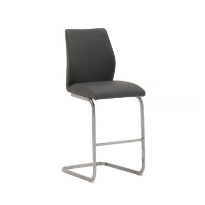 Alessi Counter Stool Brushed Steel Grey