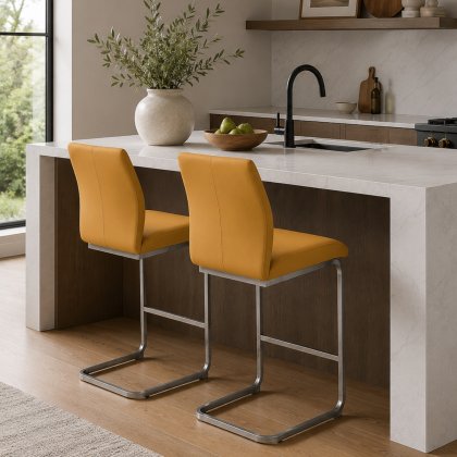 Alessi Counter Stool Brushed Steel Pumpkin