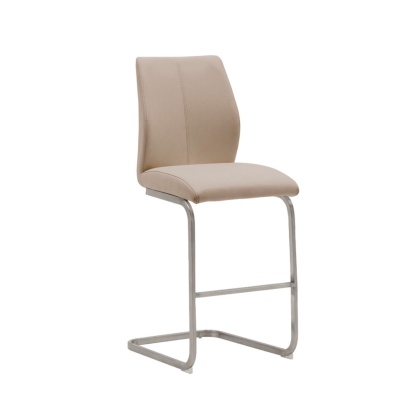 Alessi Counter Stool Brushed Steel Taupe Alessi Counter Stool Brushed Steel Taupe
