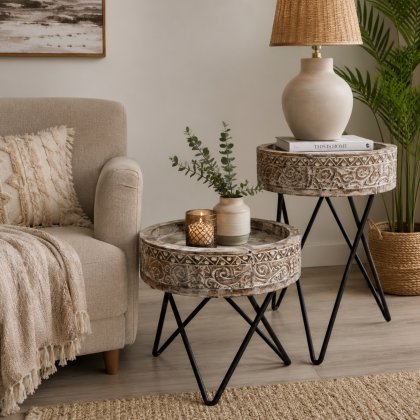 Folk Side Tables - Set of 2