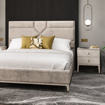 Diana 2 Drawer Bedside Table - Stone Diana 2 Drawer Bedside Table - Stone