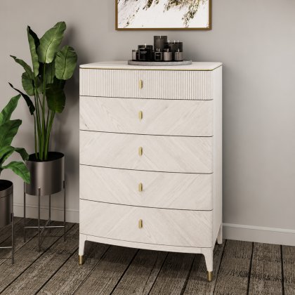 Diana 5 Drawer Tall Chest - Stone Diana 5 Drawer Tall Chest - Stone