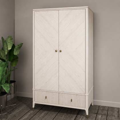 Diana 2 Door Wardrobe - Stone Diana 2 Door Wardrobe - Stone