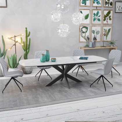 Phoenix Dining Table - Matt Marble Phoenix Dining Table - Matt Marble