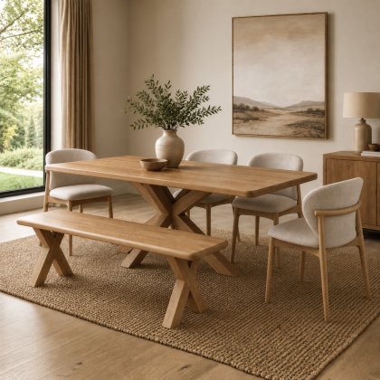 Arden Dining Table, 4 Nina Chairs & Bench Arden Dining Table, 4 Nina Chairs & Bench