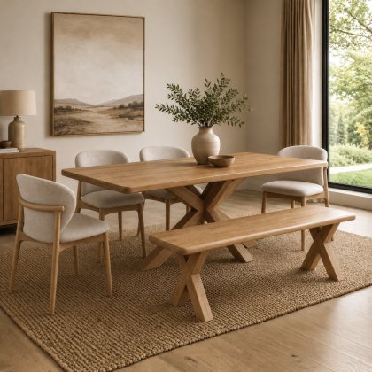 Arden Dining Table, 4 Nina Chairs & Bench Arden Dining Table, 4 Nina Chairs & Bench