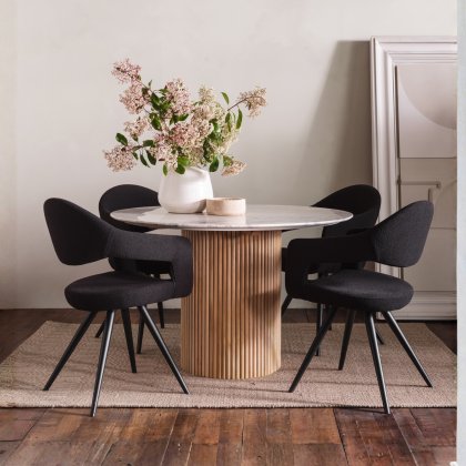 Rhys Round Dining Table & 4 Julia Chairs Rhys Round Dining Table & 4 Julia Chairs
