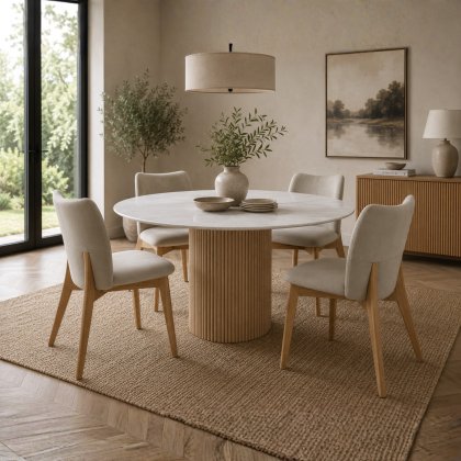 Rhys Round Dining Table & 4 Susan Chairs Rhys Round Dining Table & 4 Susan Chairs