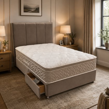 Serenite 2 Drawer Divan Set with Headboard Serenite 2 Drawer Divan Set with Headboard