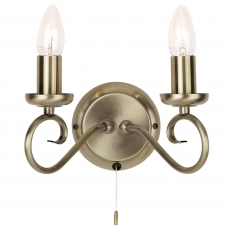 Antique Brass 2 Candle Wall Bracket