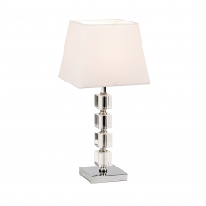 Chrome & Acrylic Table Lamp & White Shade