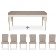 Cookes Collection Geneva Large Dining Table And 6 Chairs