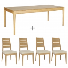 Ercol Romana Extending Dining Table And 4 Chairs