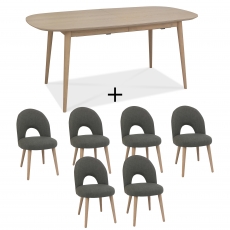 Cookes Collection Fino Scandi Oak Dining Table and 6 Chairs
