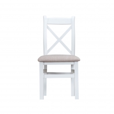 Cookes Collection London White Cross Back Fabric Chair