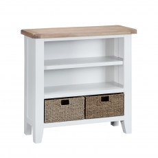 Cookes Collection London White Small Wide Bookcase