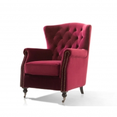 Dawson Wing Back Chair Berry