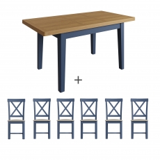 Cookes Collection Aston Medium Extending Dining Table & 6 Chairs
