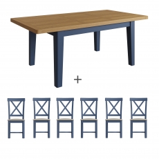 Cookes Collection Aston Large Extending Dining Table & 6 Chairs