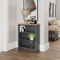 Cookes Collection Palma Small Wide Bookcase Grey