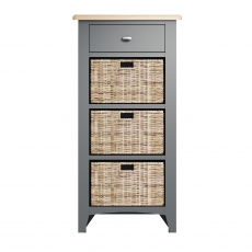 Cookes Collection Palma Side Table With 3 Baskets Grey