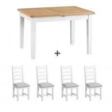 Cookes Collection London Medium Extending Table & 4 Chairs