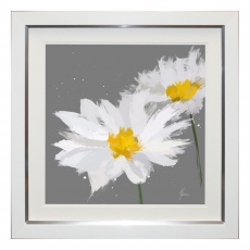 Daisy on Grey Framed Print