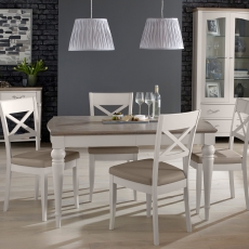 Cookes Collection Geneva Large Dining Table & 4 X Back Chairs