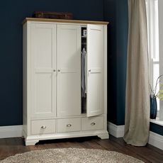 Cookes Collection Camden Soft Grey and Pale Oak Triple Wardrobe