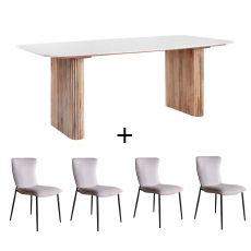 Rhys Large Dining Table & 4 Chairs