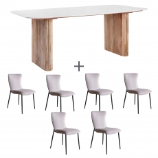 Rhys Large Dining Table & 6 Chairs