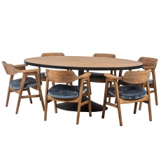 Oklahoma Large Dining Table & 6 Soho Chairs