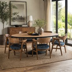 Oklahoma Large Dining Table & 6 Soho Chairs