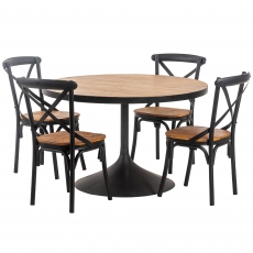 Oklahoma Round Table & 4 Brooklyn Chairs