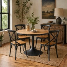 Oklahoma Round Table & 4 Brooklyn Chairs