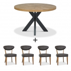 Saturn Circular Dining Table & 4 Martha Chairs
