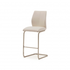Alessi Bar Stool Brushed Steel Taupe