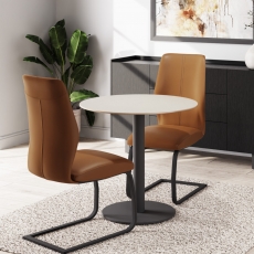 Quartz Circular Table & 2 Chairs