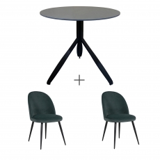 Kenzo Circular Table & 2 Chairs