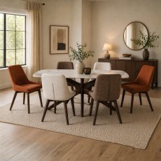 Amelia Dining Table & 6 Aiden Chairs