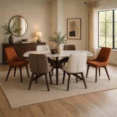 Amelia Dining Table & 6 Aiden Chairs