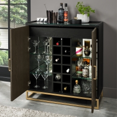 Iris Fumed Oak Drinks Cabinet